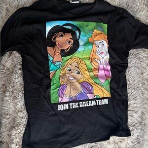 Zara Black Short Sleeve Tee with Princess Print